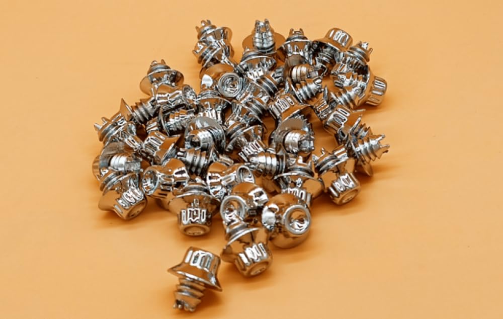 100 Stück Universal-Radnietenmuttern Kompatibel mit Radfelgen, kompatibel mit Stehbolzen und Kunststoffkappen 6,9 mm(Silver 100PCS) von KRZkwA