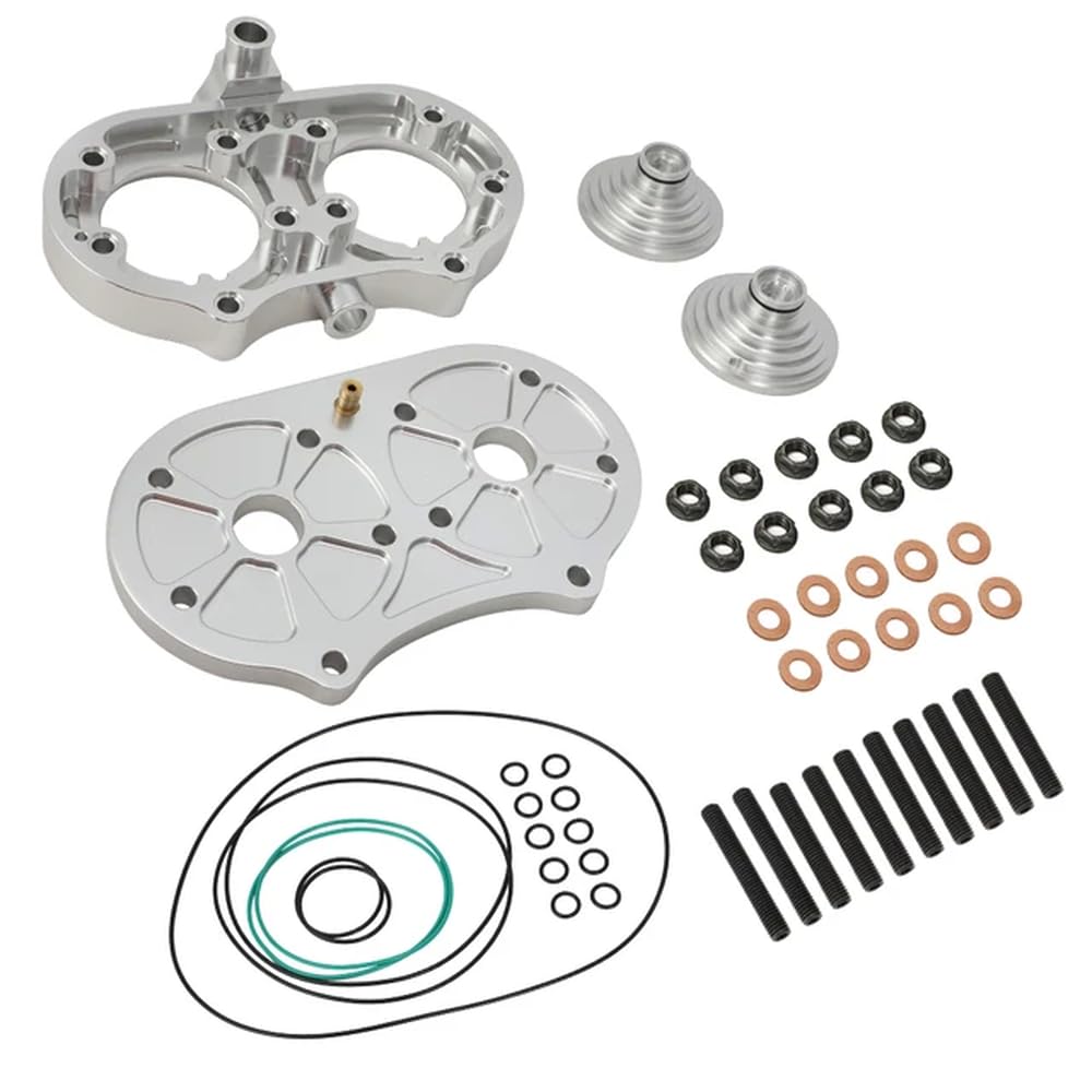 Billet Cool Head Kit Kompatibel mit Banshee 350 1987 bis 2006 mit 21cc Kuppeln, O-Ringen, Stehbolzen, Muttern und Unterlegscheiben, Aluminium, kompatibel mit ATV-Leistungsverbesserungen(1 set with 21c von KRZkwA