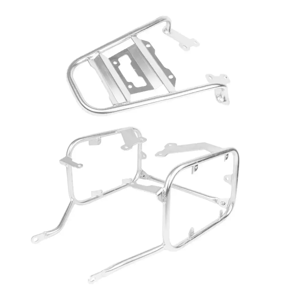 Edelstahl-Heckbox-Gepäckträgerhalterung Kompatibel mit Heckkoffer und Pannier-Werkzeugkasten, kompatibel mit NX400 NX 400 2023 2024(Silver One Set) von KRZkwA