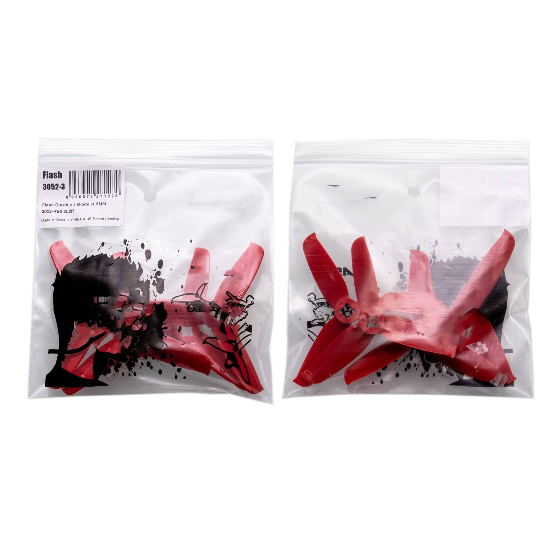 Flash 3052 3X5.2X3 3-PC Propeller M5 Kompatibel mit FPV Freestyle 3 Zoll Toothpick Cinewhoop Kanaldrohnen(4PAIRS RED) von KRZkwA