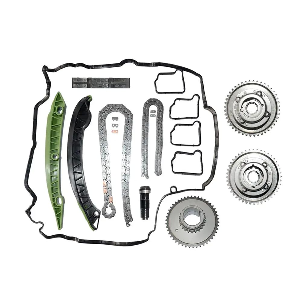 Motornockenwellenräder und Timing -Ketten -Kit kompatibel mit 1,8 l M271 L4 Gas DOHC Kompatibel mit Verschiedene Modelle, einschließlich W204 W212 C250 SLK250 1.8L 2010 bis 2015 von KRZkwA