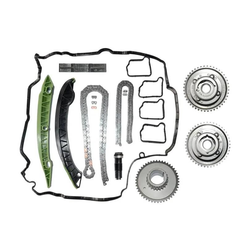 Motornockenwellenräder und Timing -Ketten -Kit kompatibel mit 1,8 l M271 L4 Gas DOHC Kompatibel mit Verschiedene Modelle, einschließlich W204 W212 C250 SLK250 1.8L 2010 bis 2015 von KRZkwA