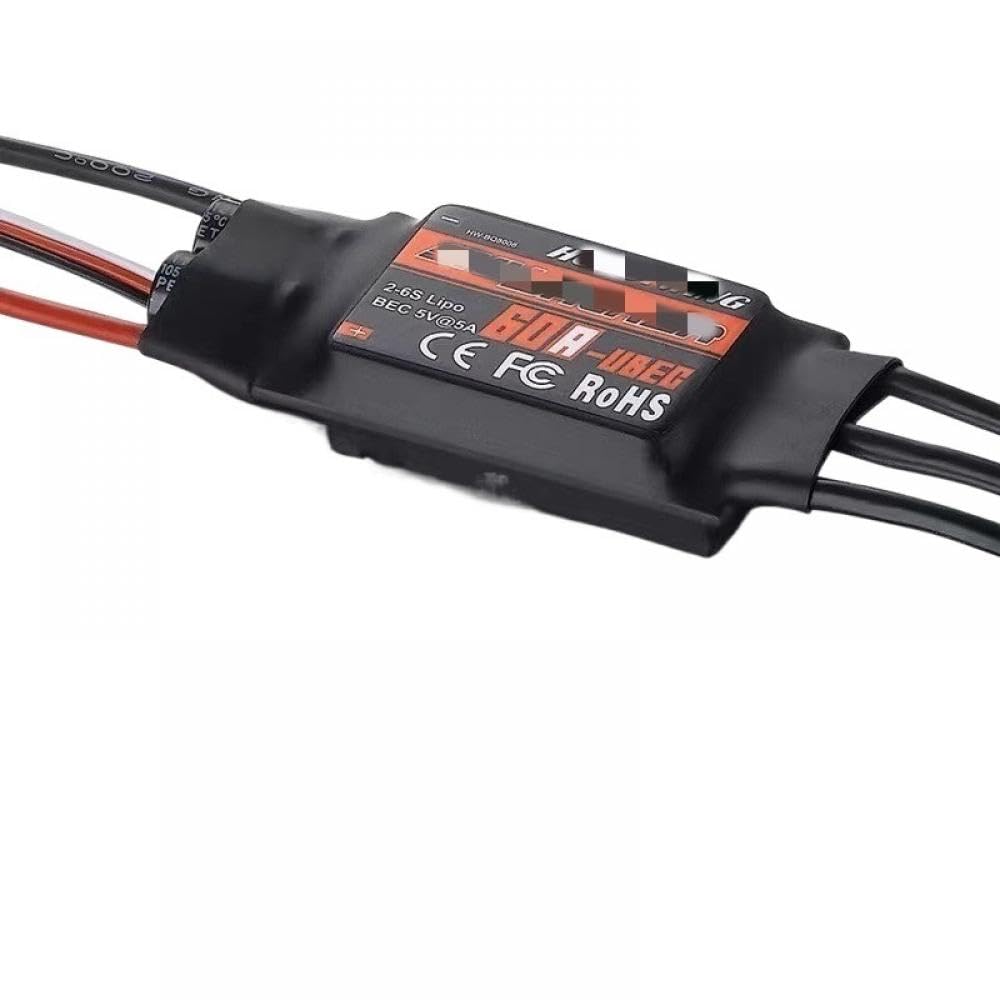 RCMOY ESC Geschwindigkeitsregler 15A 20A 30A 40A 50A 60A 80A mit UBEC Kompatibel mit kompatible RC-Flugzeuge und Hubschrauber(60A) von KRZkwA