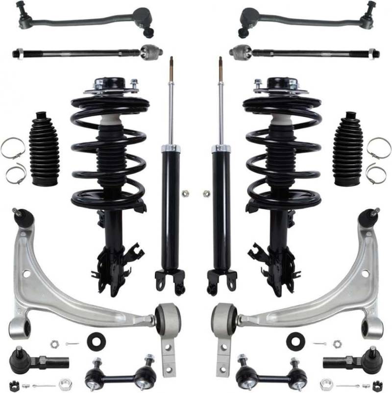 Vorderradaufhängungssatz Kompatibel mit 02–06 Altima 3,5 l Federbeine, Schraubenfeder, untere Querlenker mit Kugelgelenk-Spurstange von KRZkwA