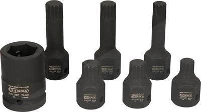 Ks Tools 1/2 Spezial-Kraft-Bit-Stecknuss-Satz Vielzahn, 7-tlg M14-M18 [Hersteller-Nr. 515.1160] von KS TOOLS