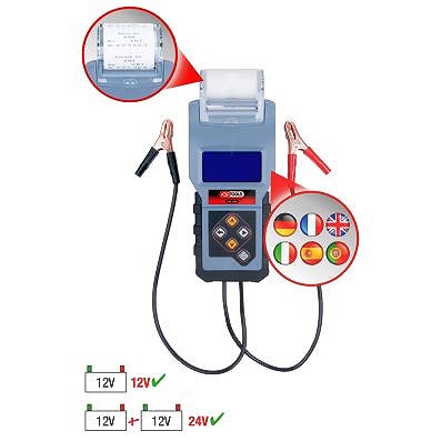 Ks Tools 12V Digital-Batterie- und Ladesystemtester, integrierter Drucker [Hersteller-Nr. 550.1646] von KS TOOLS