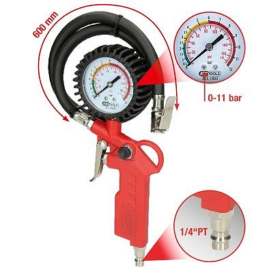 Ks Tools Druckluft-Reifenfüllmesser, 0-12bar [Hersteller-Nr. 515.1950] von KS TOOLS