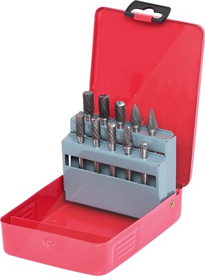 Ks Tools HM Frässtift-Satz, Stahlblechkassette, 10-tlg [Hersteller-Nr. 515.3210] von KS TOOLS