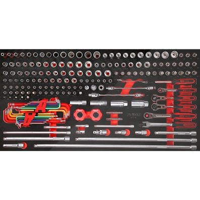 Ks Tools 1/4'' + 3/8'' Steckschlüssel-Satz in Schaumstoffeinlage, 183-tlg [Hersteller-Nr. 813.0183] von KS TOOLS