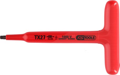 Ks Tools T-Griff-Torx-Stiftschlüssel mit Schutzisolierung, T10, 120 mm [Hersteller-Nr. 117.2412] von KS TOOLS