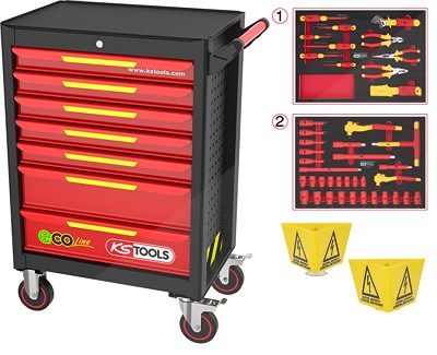 Ks Tools Werkzeugwagen, 42 isolierten Werkzeugen Hybrid- Elektrofahrzeuge [Hersteller-Nr. 117.6144] von KS TOOLS