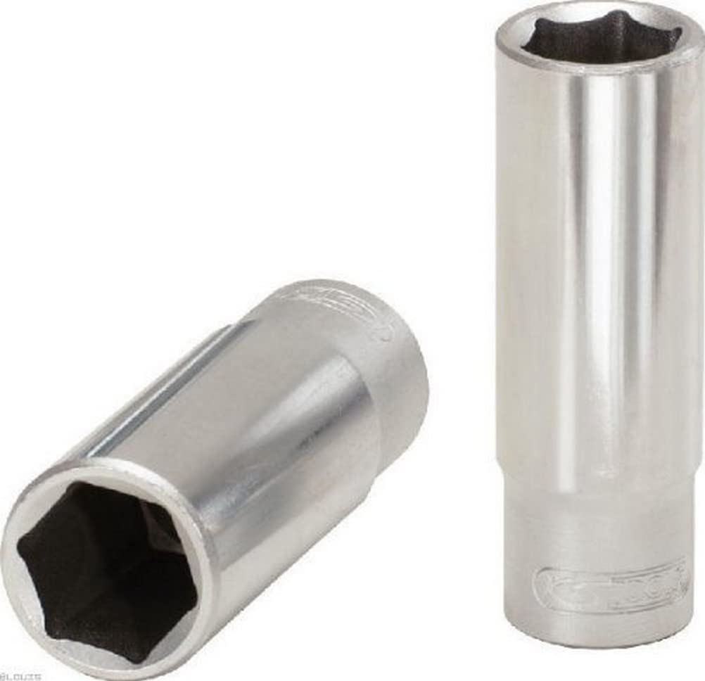 KS Tools Classic Hexagonal Socket, deep, 12mm 6,35 mm (1/4 Zoll) Innensechskant, tief, 12 mm, Edelstahl, farblos, One Size von KS Tools