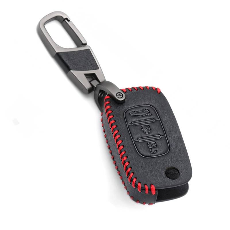 3 Tasten Leder Autoschlüssel Hülle Auto Fernbedienung Shell Fob Schlüsselanhänger passend für Mercedes Benz Smart City Fortwo Forfour Roadster passend für Renault Twingo Clio von KSHSAA