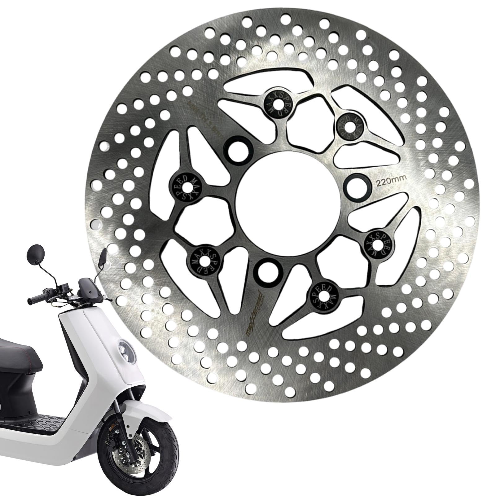 Scheibenbremsen für Fahrrad – 220 mm verdickte Metall-Fahrradrotoren zum Bremsen, leichter Bremsscheiben-Rotor-Ersatz, Fahrrad-Scheibenbrems-Rotor für Mountain-BMX von KSHSAA