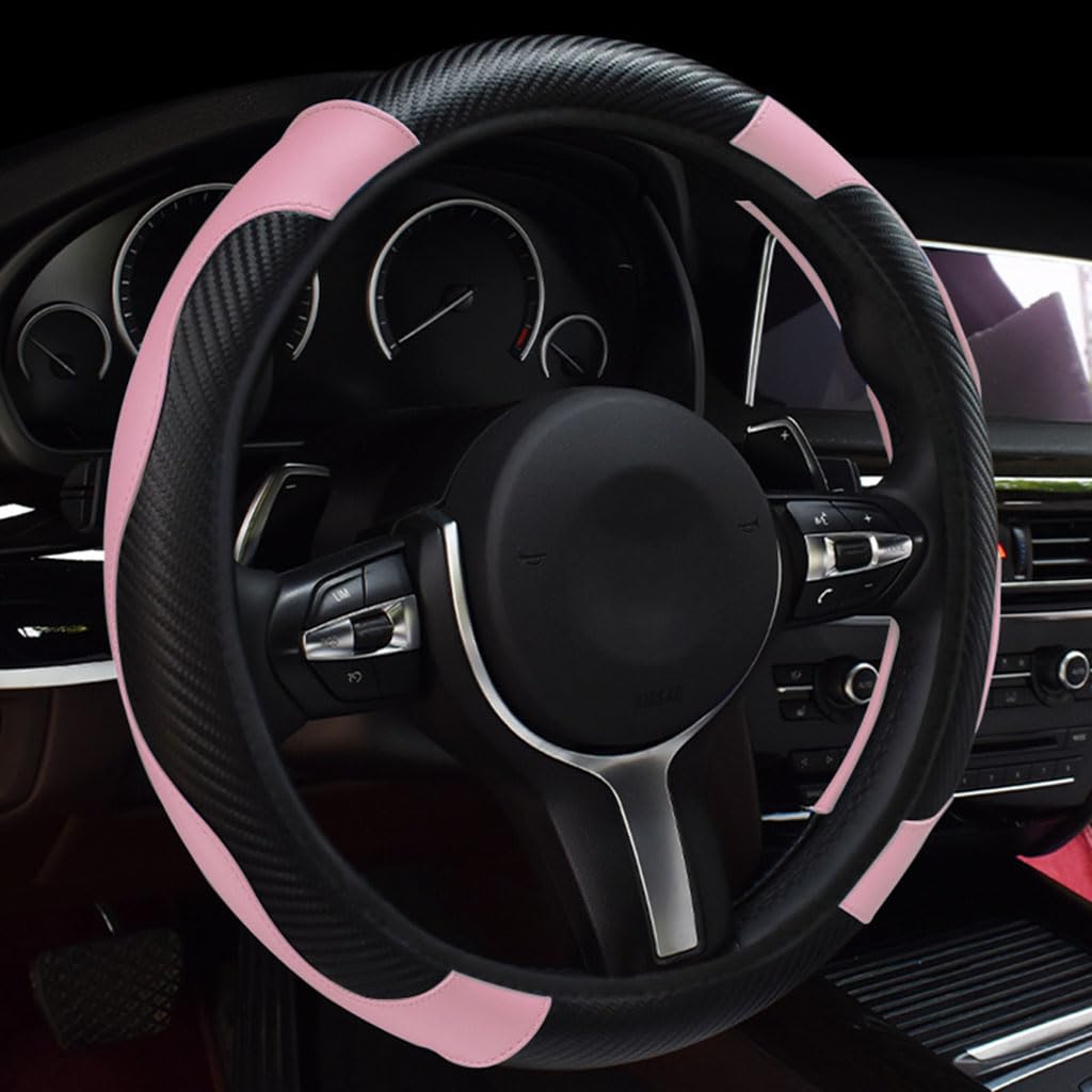 Lenkradbezug für Audi S6 Avant 2014 2015 2016 2017 2018, Auto Rutsch Lenkradschoner Atmungsaktiv Lenkradabdeckung Auto Zubehör,Pink von KSIWUAGB