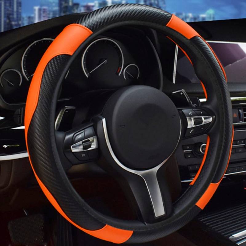 Lenkradbezug für Audi S6 Avant e-tron 2024 2025 2026, Auto Rutsch Lenkradschoner Atmungsaktiv Lenkradabdeckung Auto Zubehör,Orange von KSIWUAGB