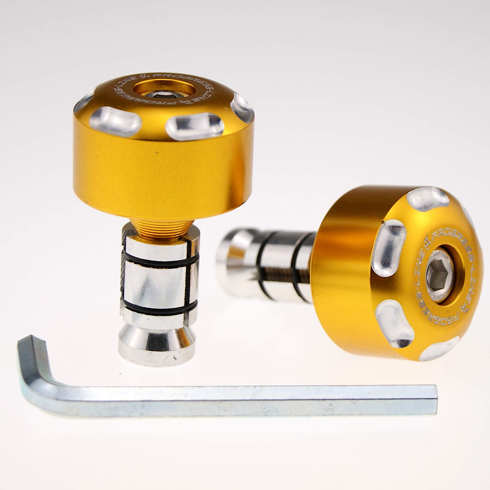 Lenkergewichte Vibrationsdämpfer Lenkerenden Motorrad Alu Paar 7/8"-1" Ø14-19 mm Gold von KSOH Products