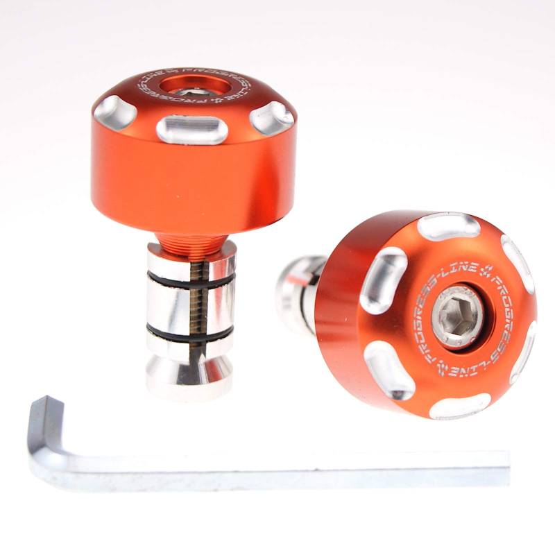 Lenkergewichte Vibrationsdämpfer Lenkerenden Motorrad Alu Paar 7/8"-1" Ø14-19 mm Orange von KSOH Products