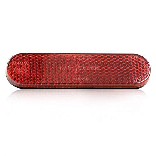 Reflektor Motorrad hinten rot abgerundet Maße 96x24mm selbstklebend Rückstrahler Katzenauge Roller Quad E-geprüft von KSOH Products