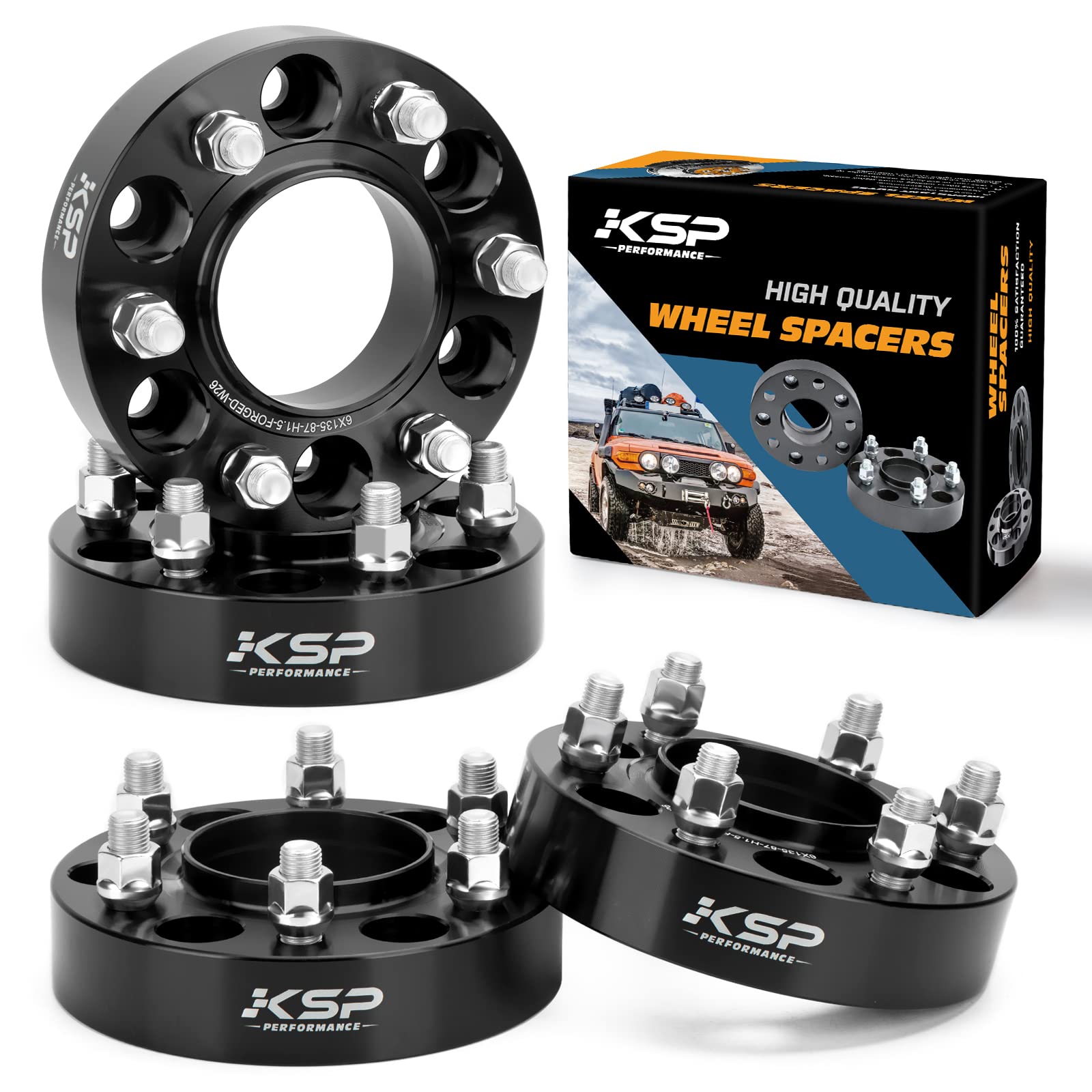 KSP 6 x 135 mm Spurverbreiterungen für F150, 3,8 cm nabenzentrierte 6 Radadapter für 2015–2019 F150 Expedition, Navigator mit M14 x 1,5 Bolzen und 87,1 Nabenbohrung, 4 Stück von KSP PERFORMANCE