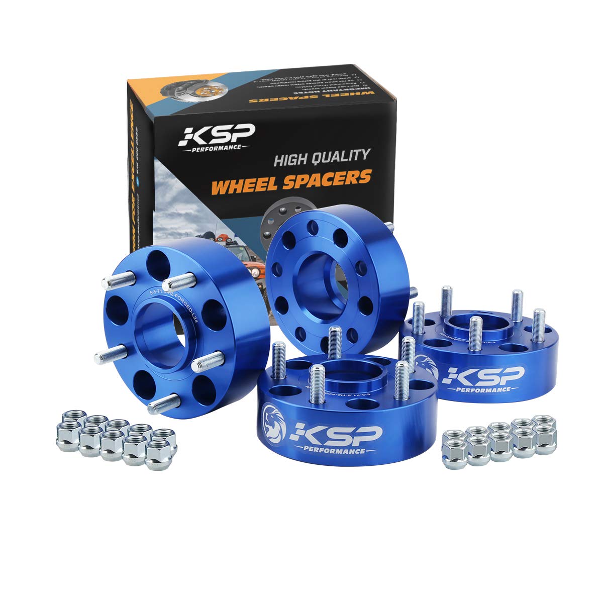 KSP PERFORMANCE 5x5 Wheel Spacers for JK XK WJ WK, 2" 50mm Hubcentric Spacers with 1/2-20 Studs 71.5mm Bore Forged for 1999-2010 Grand Cherokee, 2005-2010 Commander, 2007-2018 Wrangler, 4Pcs Blue von KSP PERFORMANCE