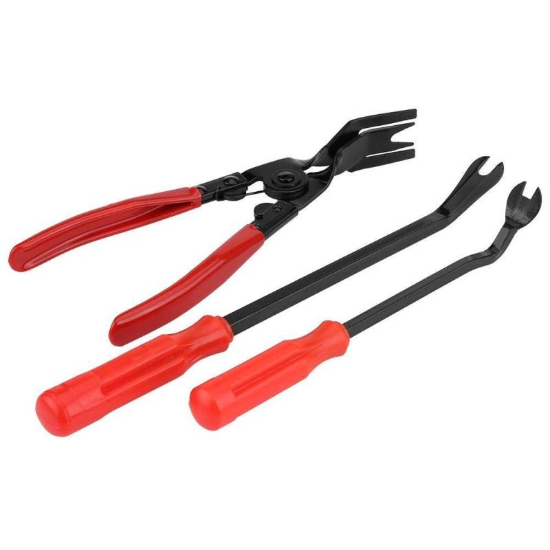 KSTE Nieten Entferner Werkzeugsatz, 3Pcs Türverkleidung Nieten Clips Zangen Fastener Remover Puller Stemmeisen Tool Kit für Nietbefestigung für Automobil, Eisenbahn, Möbel, Instrument von KSTE