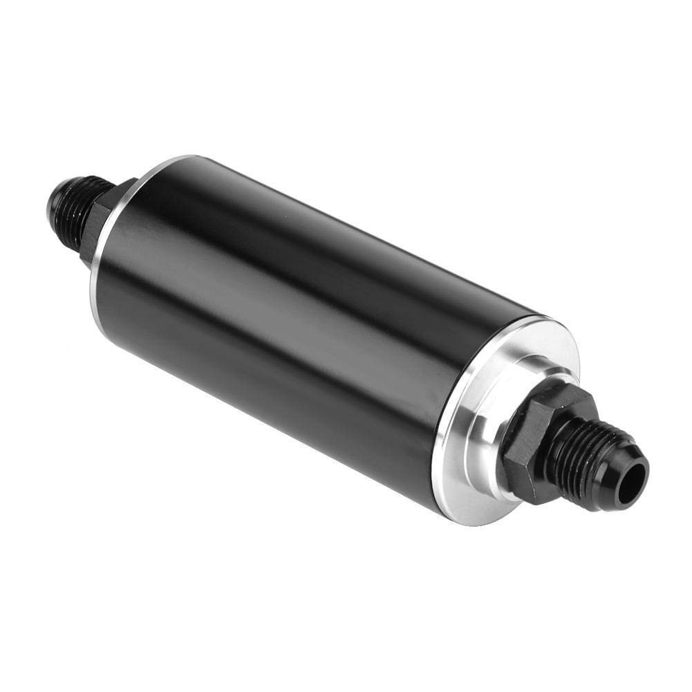 KSTE Universal-100 Micron AN6 Aluminium High Flow Kraftstoff Inline Benzin Filter for Auto-LKW-Schwarz von KSTE