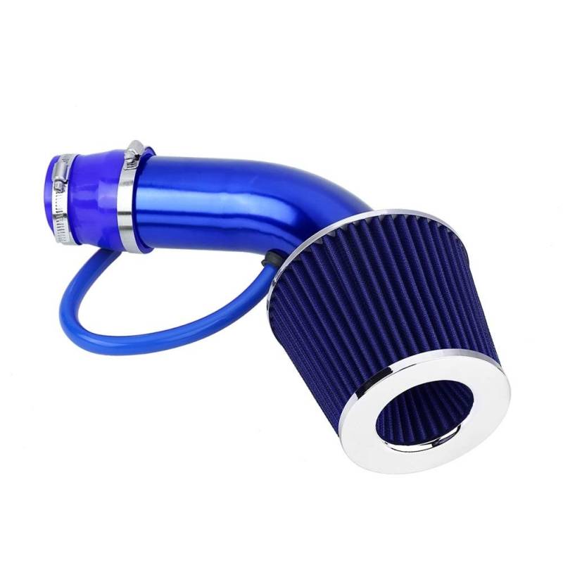 Kaltluftansaugschlauch, KSTE Cold Air Intake, 76mm 3-Zoll-Universal Car Cold Air Intake Filter Aluminium Induktions-Schlauchleitung Kit Blau von KSTE