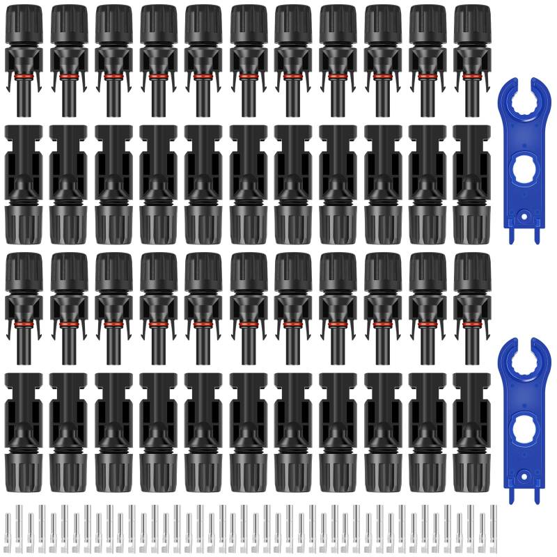 22 Paar Solar Stecker Set MC4 5.7 x 1.9 cm für 4–6 mm Solarstecker PPO-Material IP67 wasserdicht Hitzebeständig Korrosionsbeständigkeit UV-beständig Solar Verbinder Solarpanel Stecker von KTCINA