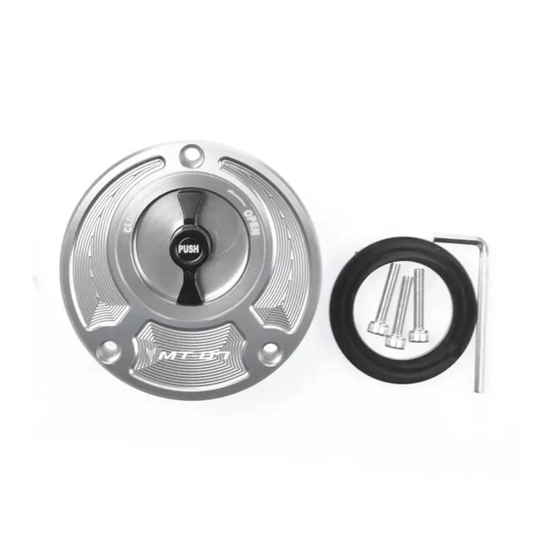 Motorrad Tankdeckel Für Ya&maha MT07 MT-07 FZ07 FZ-07 2014 2015 2016 CNC Motorrad Kraftstoff Gas Tank Cap Abdeckung Aluminium Keyless von KTEBNWOSD