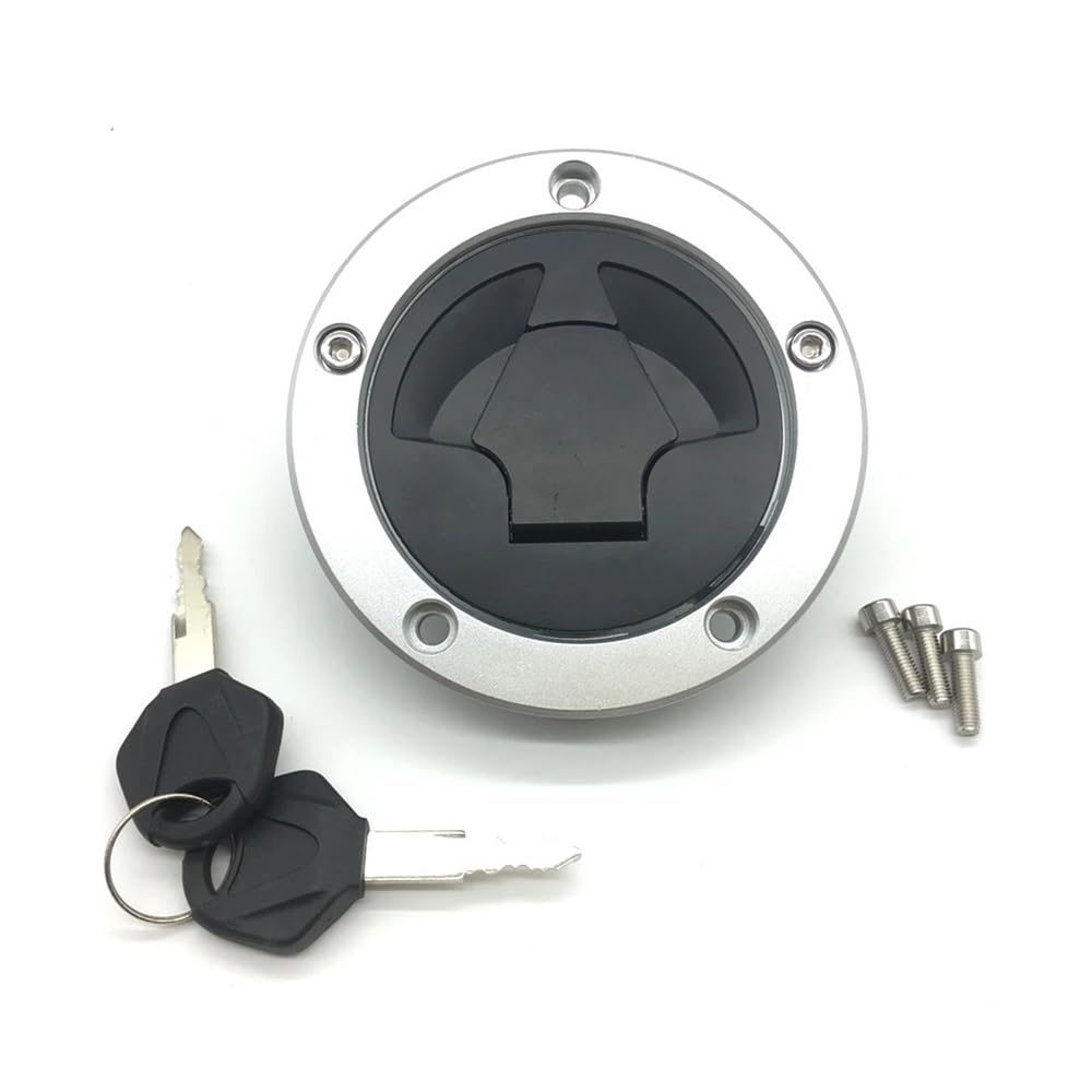 Motorrad Tankdeckel Motorrad Kraftstoff Gas Tank Cap Cover Lock W/Schlüssel Für Kawasaki Ninja ZX10R 2006-2016 von KTEBNWOSD