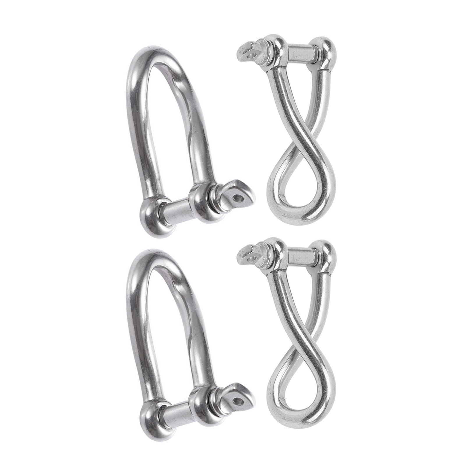 KUAIYIJU 4 Stück Edelstahl Twist Schäkel Schraube Pin Schäkel Twisted Shackle Screw Pin Marine Grade Schäkel für Segeln von KUAIYIJU