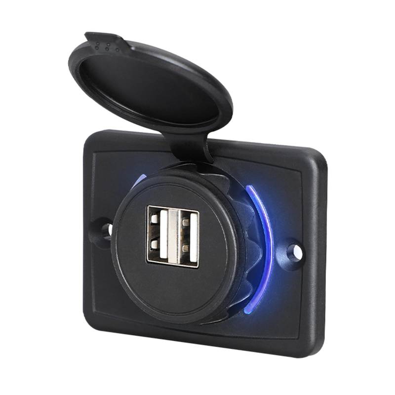 KUAIYIJU Doppelte USB-Steckdose, 12 V-24 V, Ladebuchse für Auto, Marine, LKW, Netzadapter, Auto-USB-Steckdose, Auto-USB-Steckdosen-Panel von KUAIYIJU