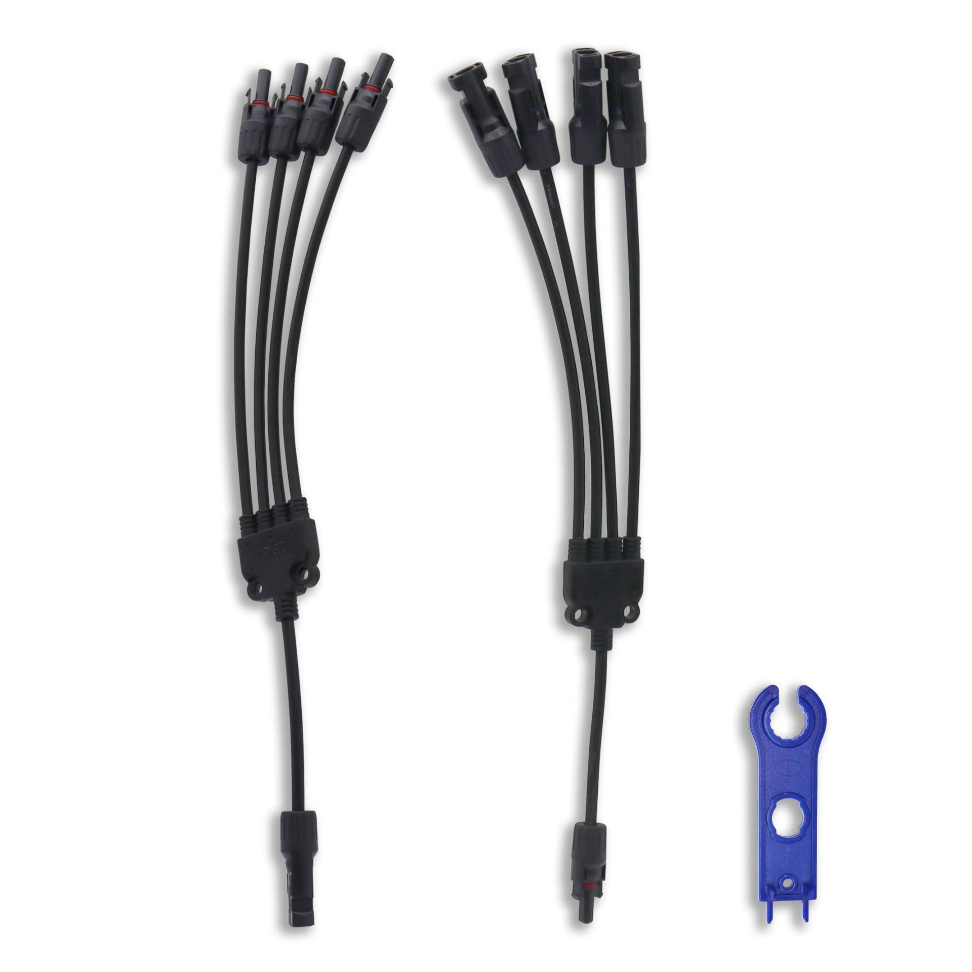 KUBOWAI Solarkabel-Y-Stecker, Solarpanel-Y-Parallel-Splitter, geeignet für 2,5 mm²/4 mm²/6 mm² Solarkabel, für MMF/FFM-Parallel-PV-Verbindung (1 T 4) von KUBOWAI