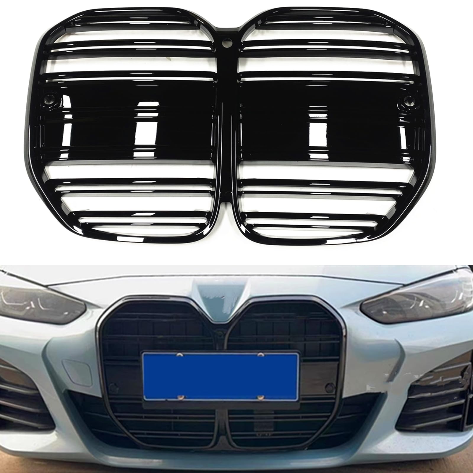 Auto Front Nieren Grill GT Style für BMW 4er G21 G24 2 Tür 2021-2024 Schwarz von KUBYMOTO