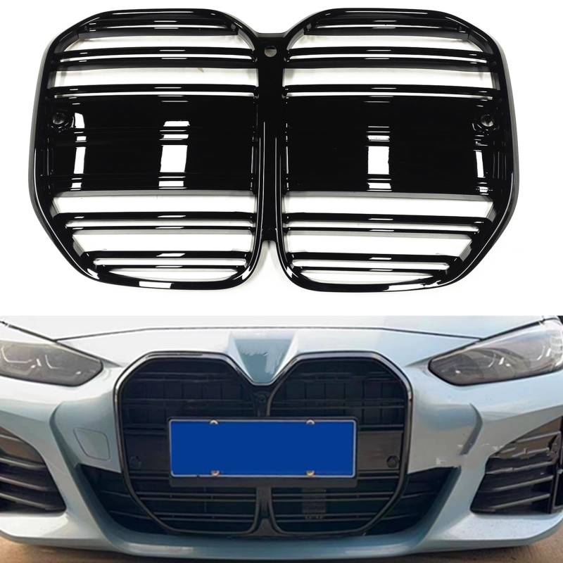 Auto Front Nieren Grill GT Style für BMW 4er G21 G24 2 Tür 2021-2024 Schwarz von KUBYMOTO