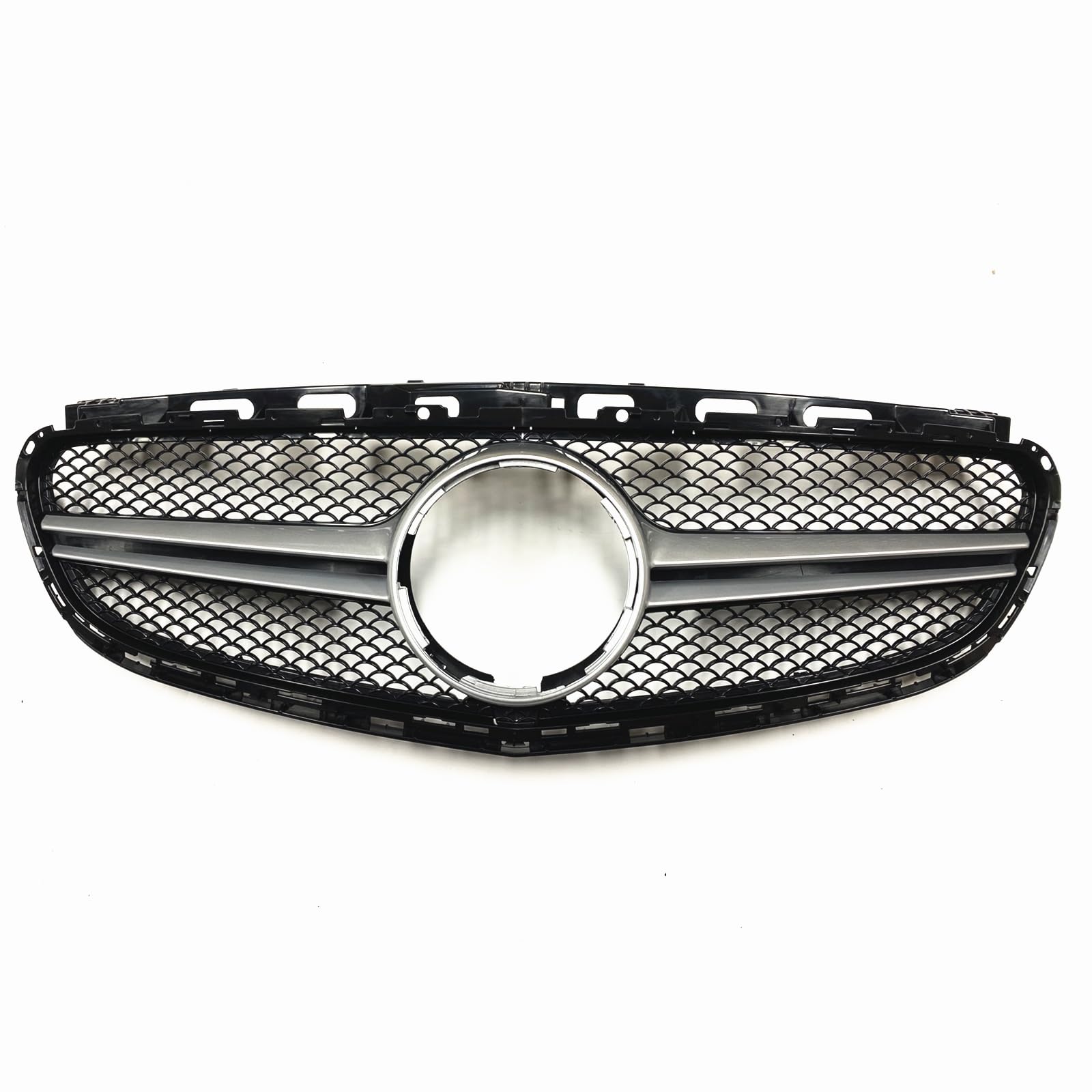 Auto Frontstoßstange Kühlergrill Abdeckung Kit für Benz E-Klasse W212 2014-2016 Schwarz Silber von KUBYMOTO