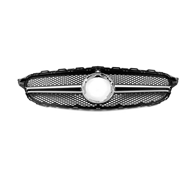 Frontgrill Mesh Grill mit Kameraloch für Benz W205 C200 C300 2019-2021 Schwarz Silber von KUBYMOTO