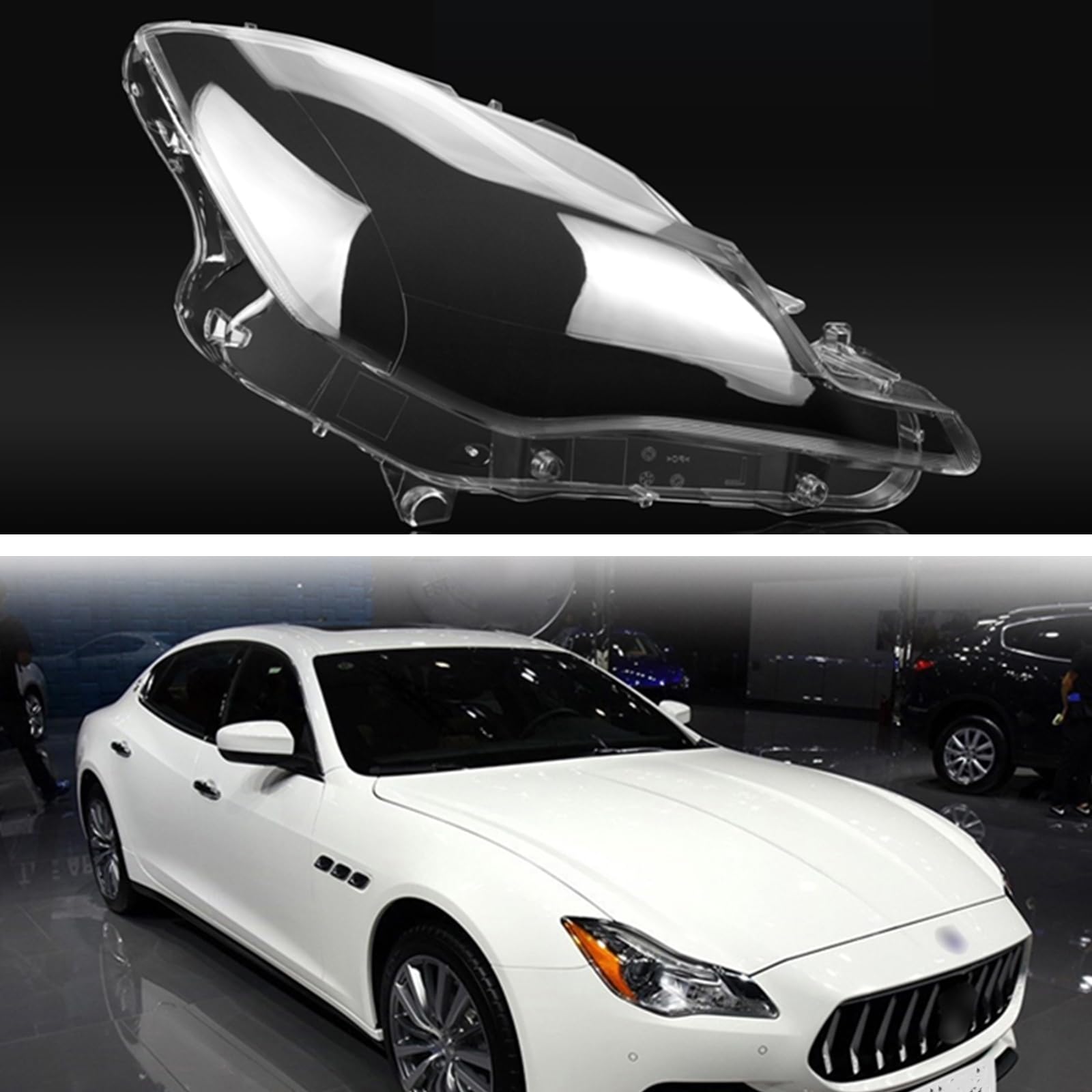 Frontscheinwerfer-Objektivabdeckungs-Set für Maserati Quattroporte 2013-2017 L+R von KUBYMOTO