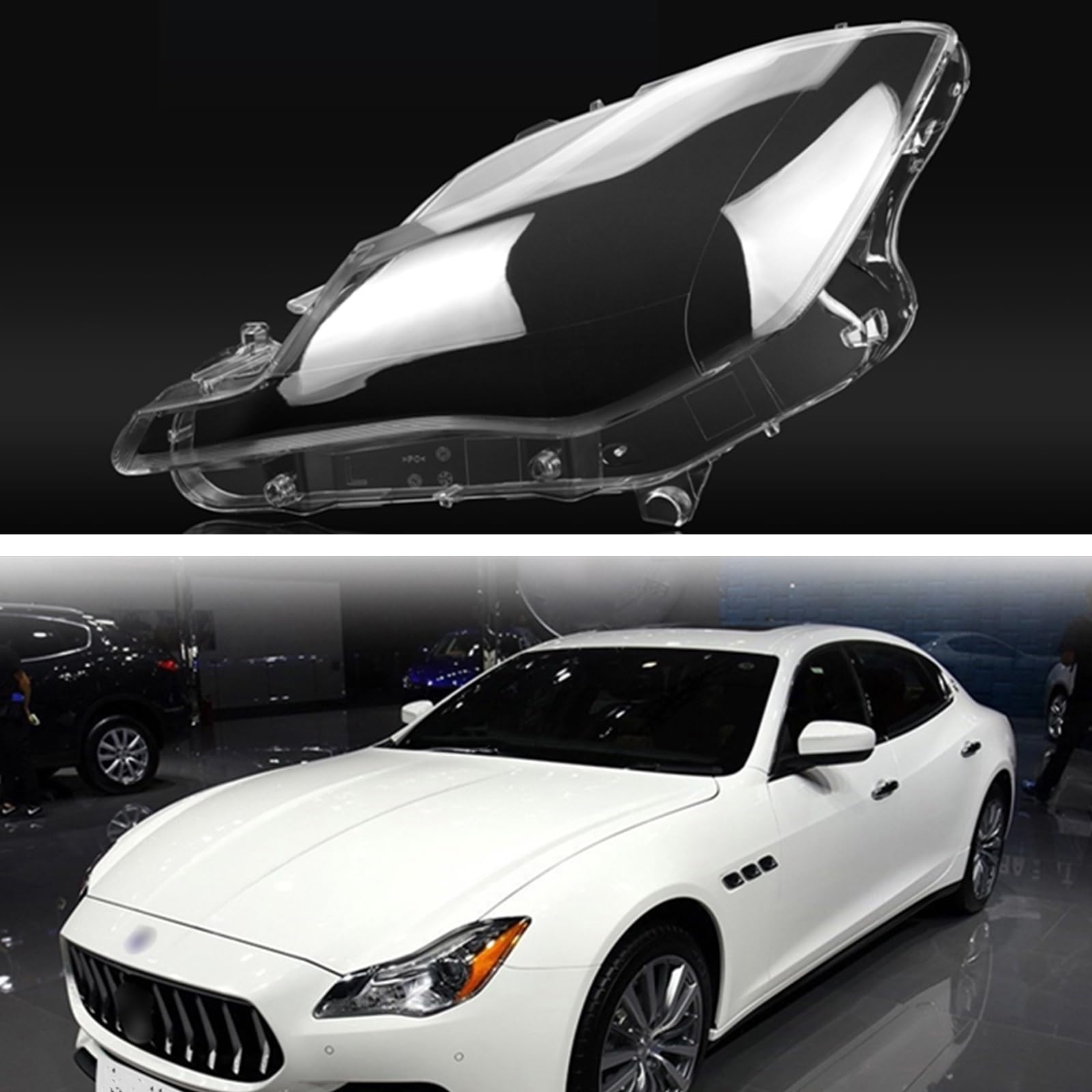 Frontscheinwerfer-Objektivabdeckungs-Set für Maserati Quattroporte 2013-2017 L+R von KUBYMOTO