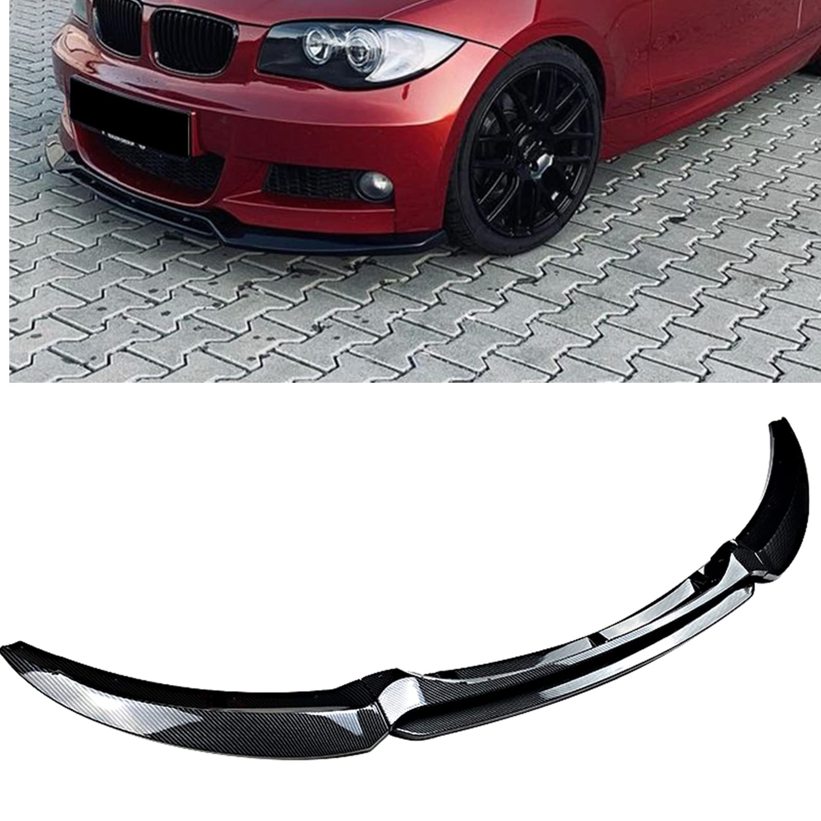 Frontspoiler-Splitterlippe für BMW 1er-Serie E82 M 2007–2013, Carbonfaser-Optik von KUBYMOTO