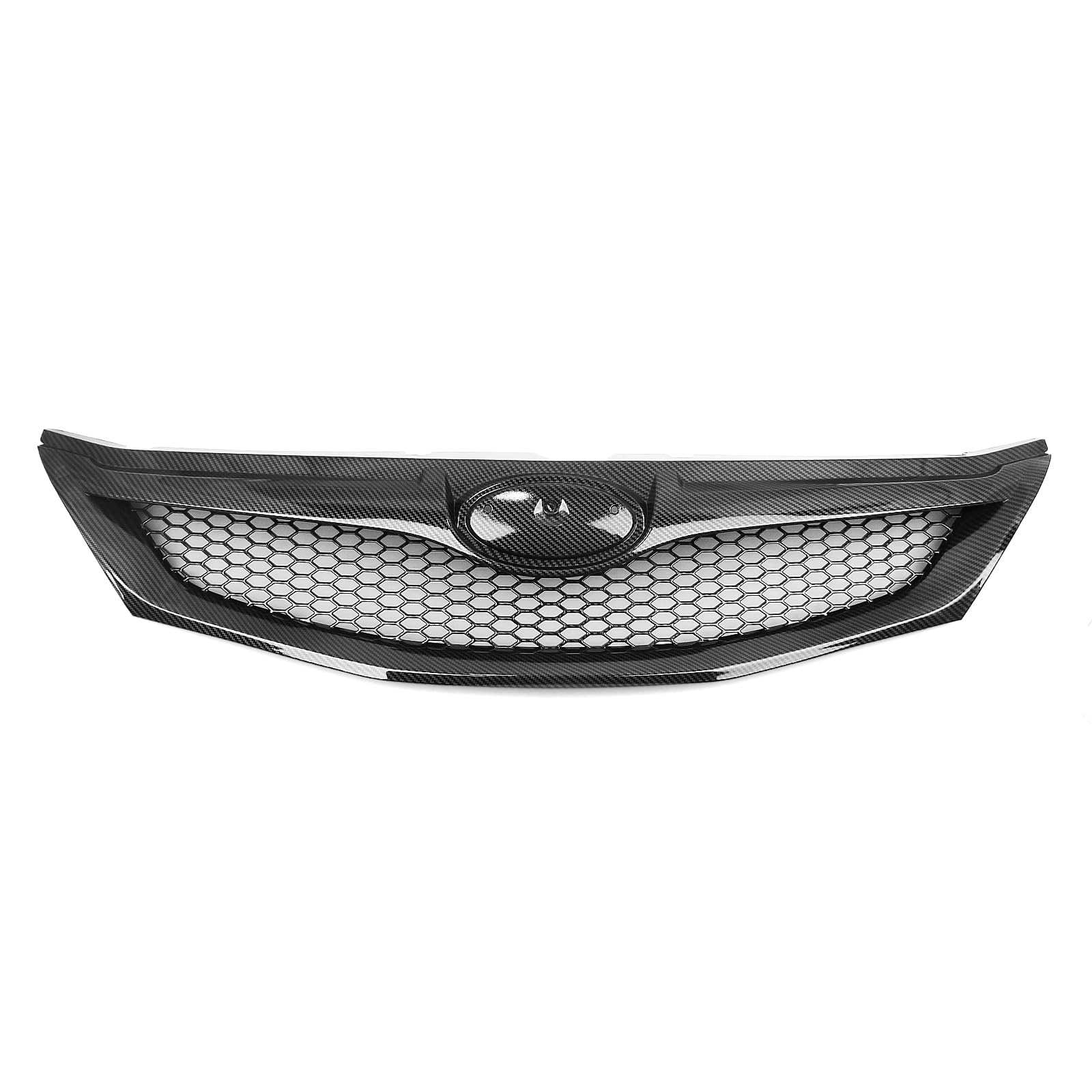 Frontstoßstange Oberer Kühlergrill für Subaru Impreza WRX STI 2008-2011 Carbon Look Matt Schwarz Glanz Schwarz von KUBYMOTO