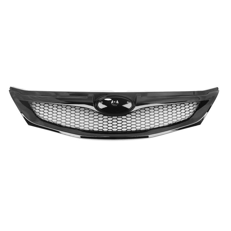 Frontstoßstange Oberer Kühlergrill für Subaru Impreza WRX STI 2008-2011 Carbon Look Matt Schwarz Glanz Schwarz von KUBYMOTO