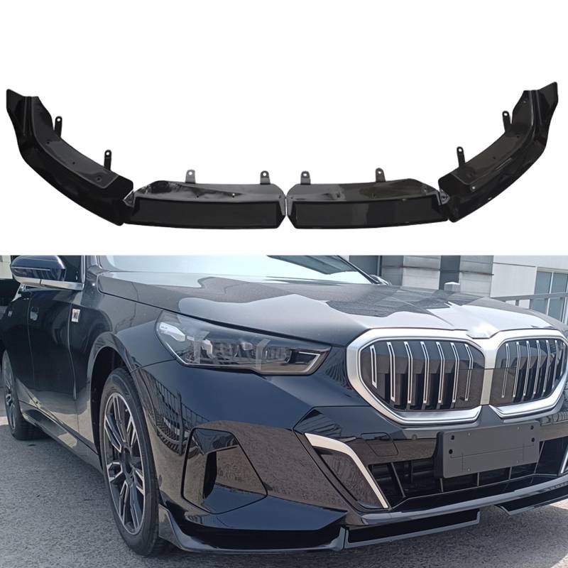 Frontstoßstange Spoiler Lippe Splitter für BMW I5 G60 2024-2025 Glanz Schwarz von KUBYMOTO