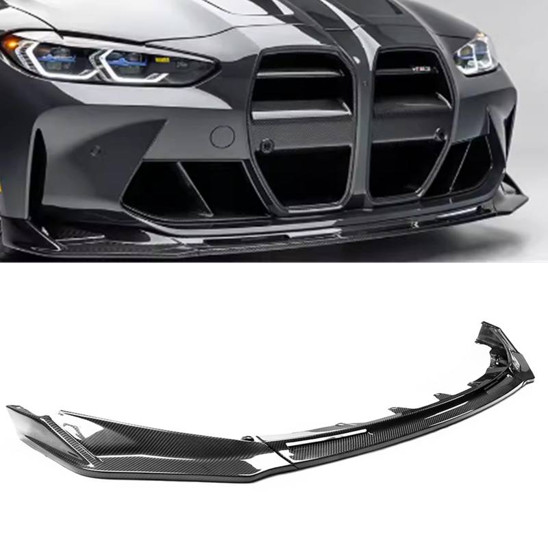 Frontstoßstangen-Spoilerlippen-Set für BMW 3/4 Serie G80 M3 G82 M4 2021–2022, trockene Kohlefaser von KUBYMOTO