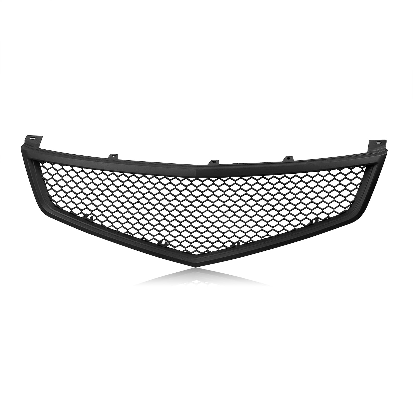 Frontstoßstangengitter, passend für Acura TSX 2006–2008, Kohlefaser-Optik, mattschwarz, glänzendes Schwarz von KUBYMOTO