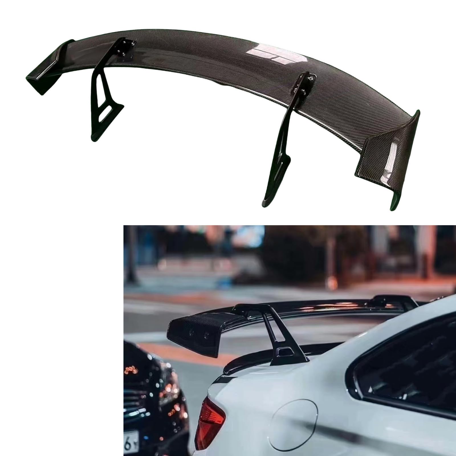 Heckspoilerlippe für Nissan 370Z 2009–2020, 144,8 cm (57 Zoll), 3D 3DI GT, echte Kohlefaser von KUBYMOTO