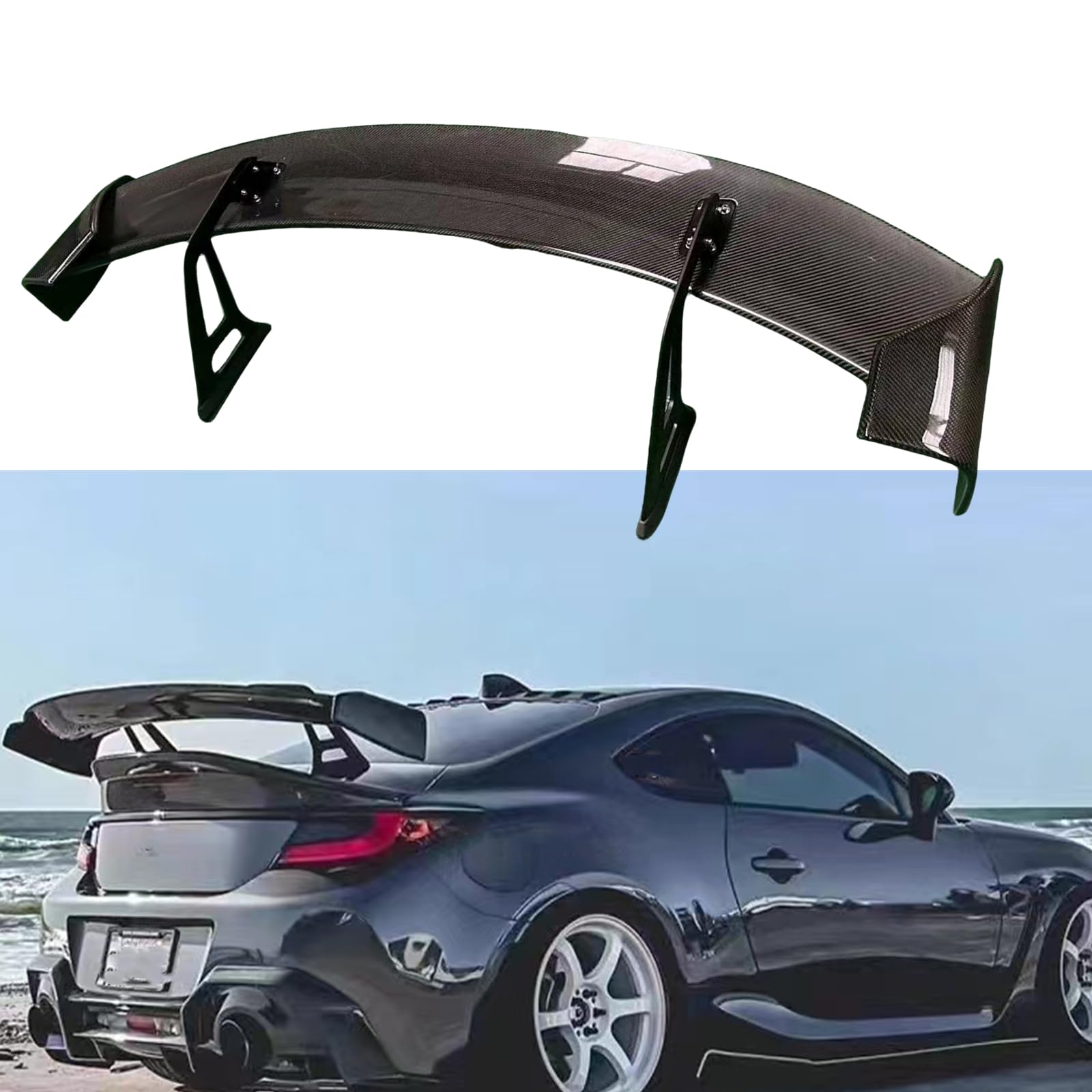 Heckspoilerlippe für Subaru BRZ Toyota GR86 2022–2024, echte Kohlefaser von KUBYMOTO