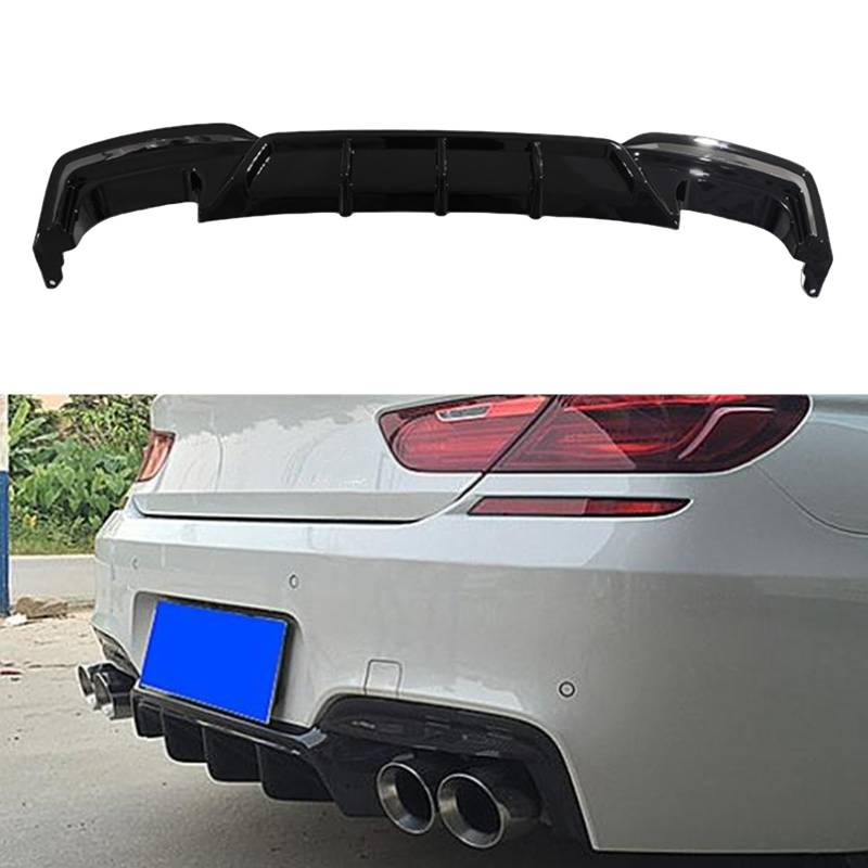 Heckstoßstangen-Diffusorlippe für BMW F06 F12 F13 M Sport M6 2012-2018 glänzend schwarz von KUBYMOTO