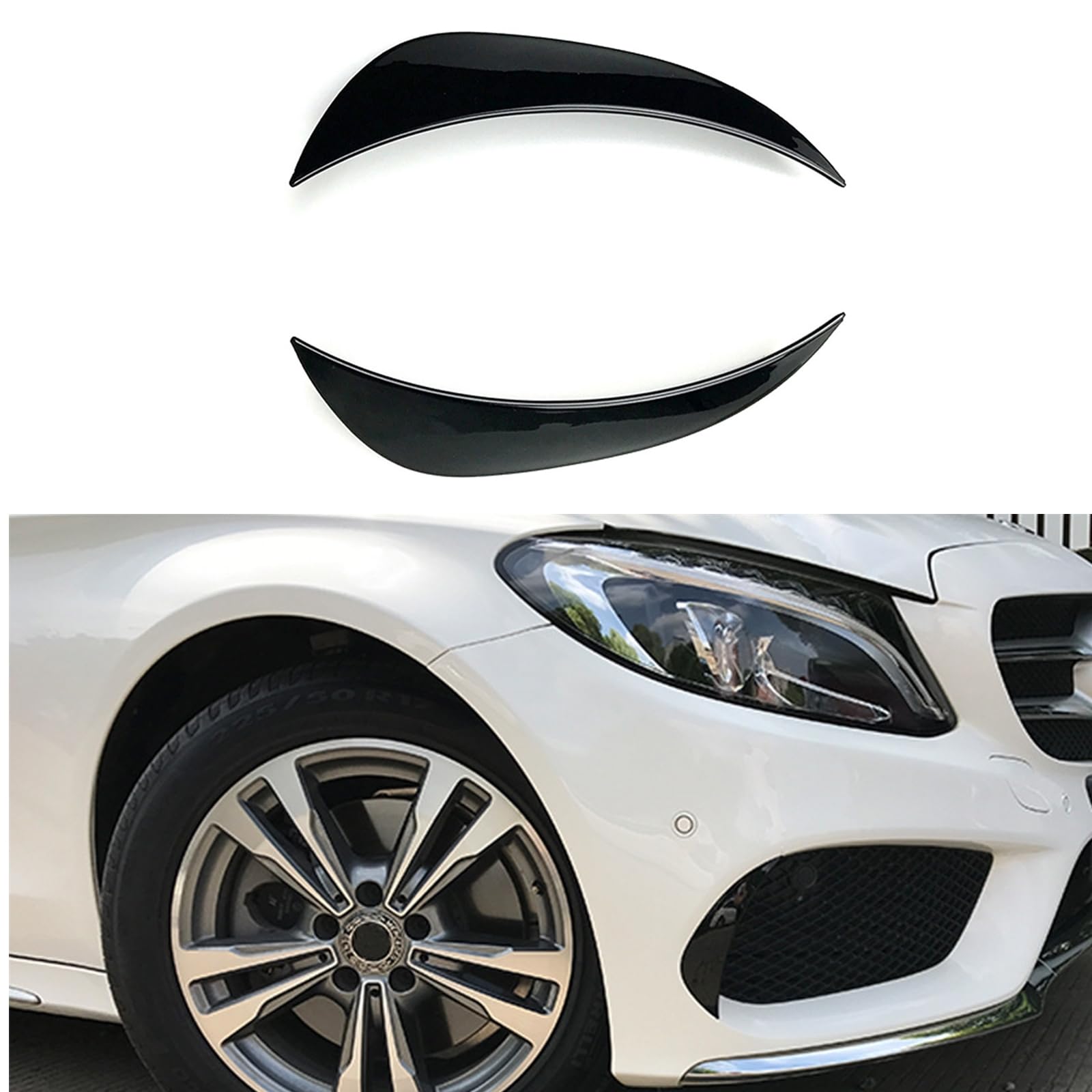 Lüftungsschlitz-Verkleidung für Mercedes Benz C-Klasse W205 2015–2018, Schwarz von KUBYMOTO